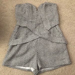 TOBI knit strapless romper